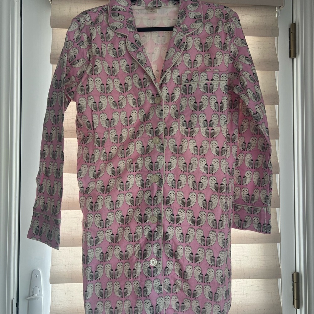 Bedhead Pajamas sleep shirt PJs Owl Print 100% cotton Pink Size M New Never Worn
